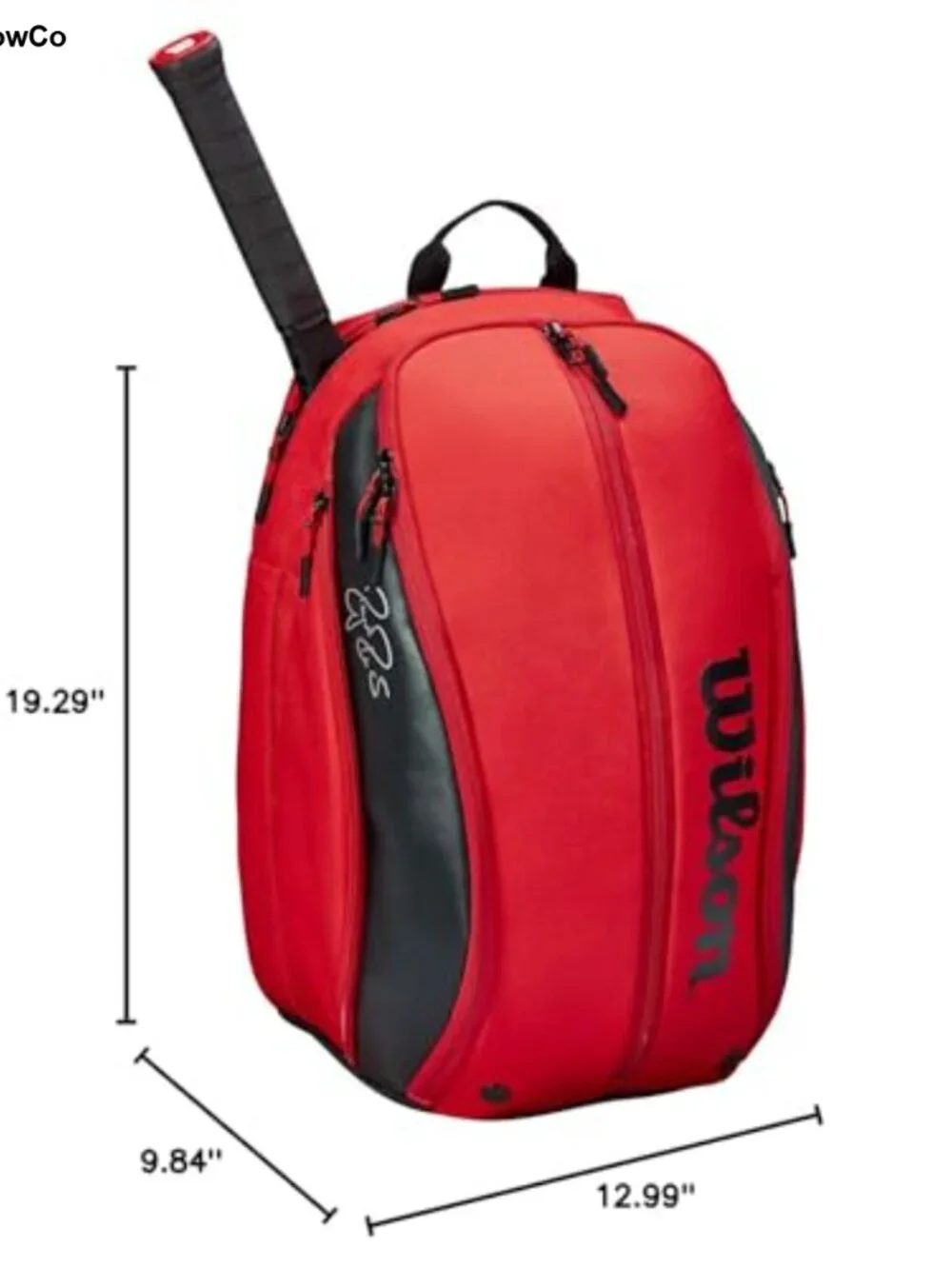 Tennis Backpack Racket Bag, Holds 2 Rackets, Padded Straps, Polyester
